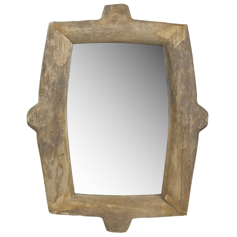 Homeroots Natural Wooden Wall Mirror  Reclaimed Wood ,Glass 396707