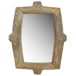 Homeroots Natural Wooden Wall Mirror  Reclaimed Wood ,Glass 396707