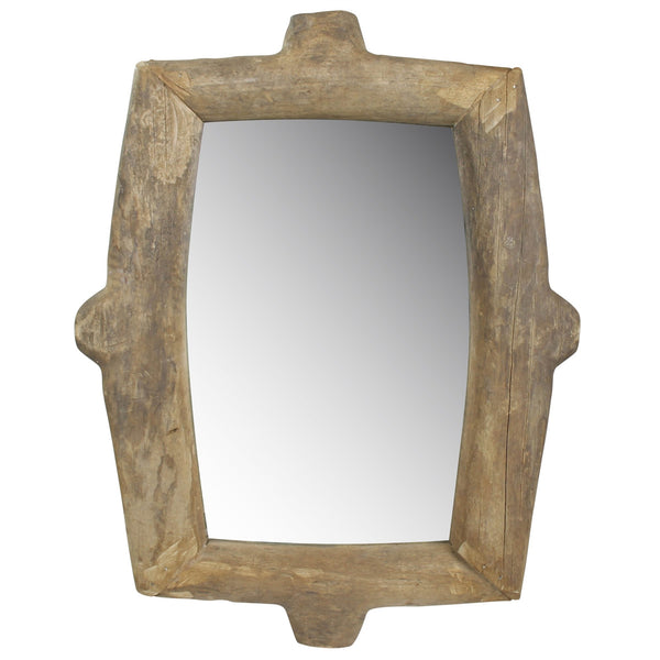 Homeroots Natural Wooden Wall Mirror  Reclaimed Wood ,Glass 396707