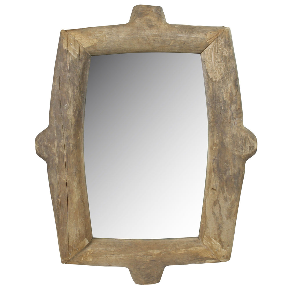 Homeroots Natural Wooden Wall Mirror  Reclaimed Wood ,Glass 396707