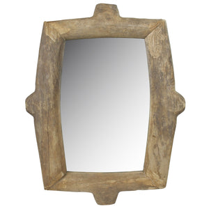 Homeroots Natural Wooden Wall Mirror  Reclaimed Wood ,Glass 396707