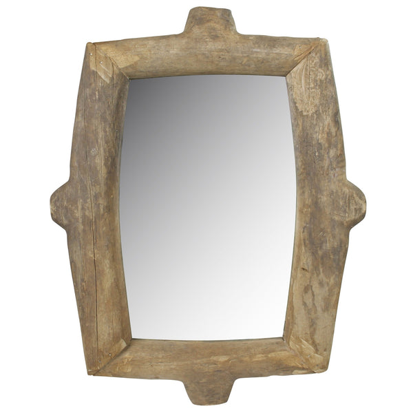 Homeroots Natural Wooden Wall Mirror  Reclaimed Wood ,Glass 396707