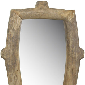 Homeroots Natural Wooden Wall Mirror  Reclaimed Wood ,Glass 396707