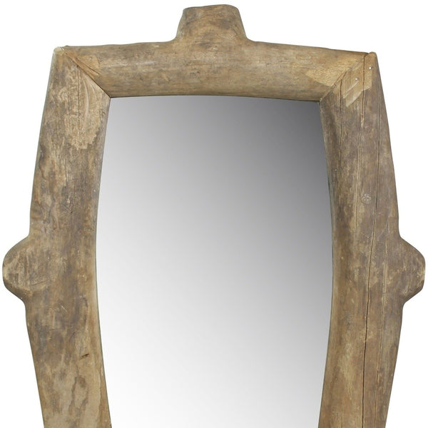 Homeroots Natural Wooden Wall Mirror  Reclaimed Wood ,Glass 396707