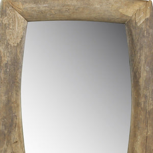 Homeroots Natural Wooden Wall Mirror  Reclaimed Wood ,Glass 396707