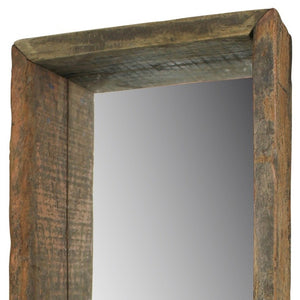 Homeroots Petite Wooden Mirrored Shelf  Reclaimed Wood ,Glass 396708