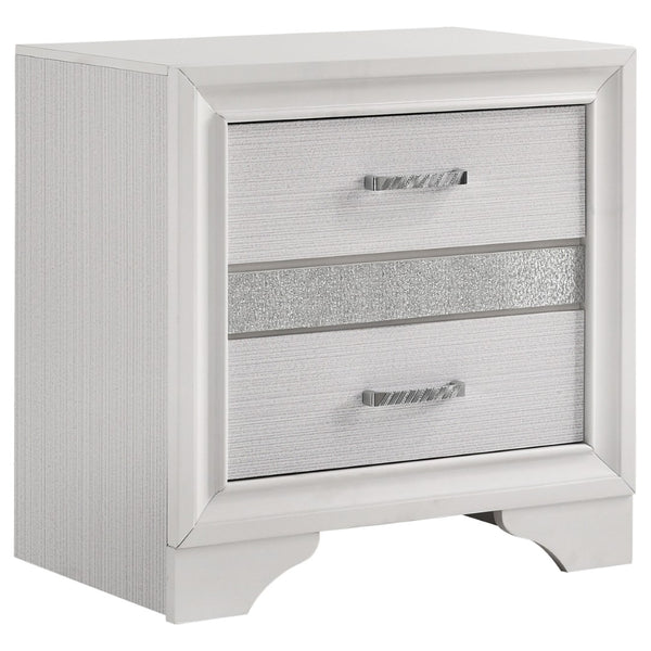 English Elm Piero Wire-brushed Oak Veneer Queen Bedroom Set with Louvered Panels Coastal Style B062S00787