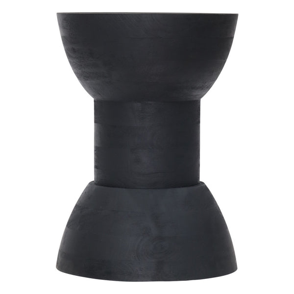 Homeroots 19" Black Solid Wood Backless Bar Chair   396802