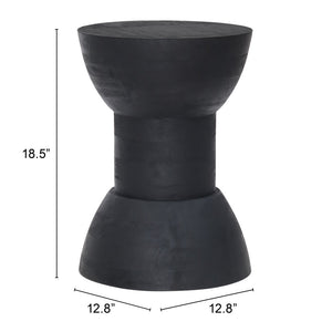 Homeroots 19" Black Solid Wood Backless Bar Chair   396802