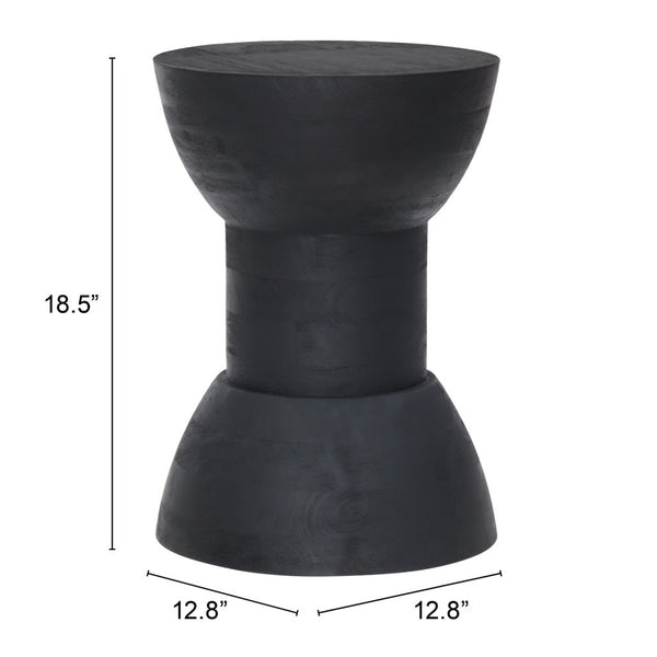 Homeroots 19" Black Solid Wood Backless Bar Chair   396802