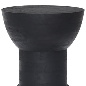 Homeroots 19" Black Solid Wood Backless Bar Chair   396802