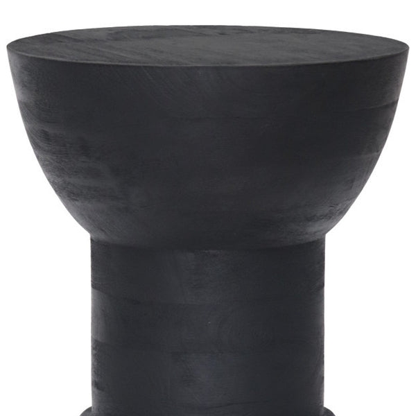 Homeroots 19" Black Solid Wood Backless Bar Chair   396802