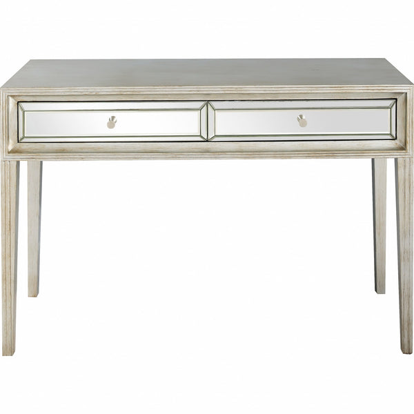 Homeroots Antiqued Silver Finish Mirror And Console Table   396813