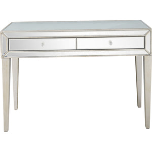 Homeroots 48" Silver Mirrored Glass Console Table   396814