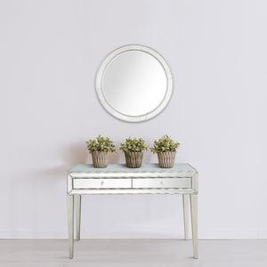 Homeroots 48" Silver Mirrored Glass Console Table   396814