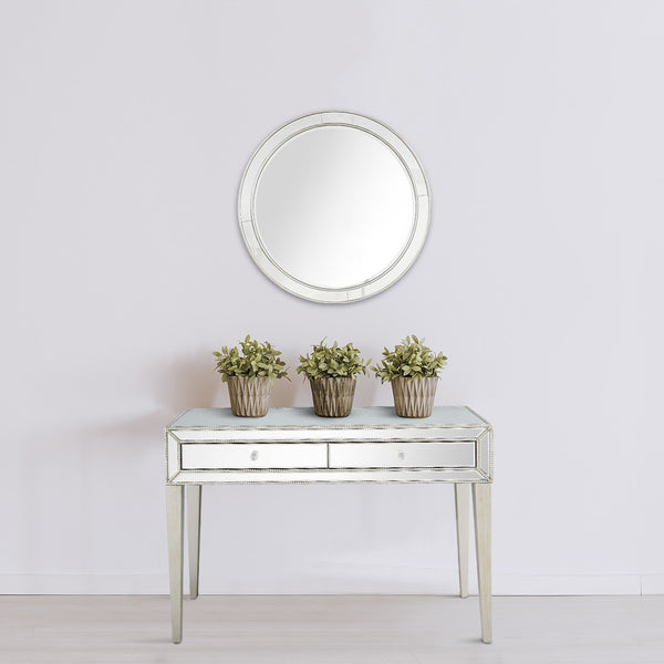 Homeroots 48" Silver Mirrored Glass Console Table   396814
