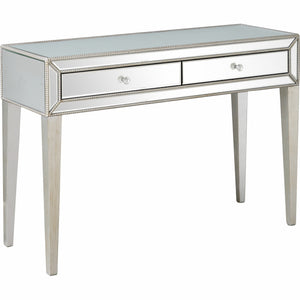 Homeroots 48" Silver Mirrored Glass Console Table   396814