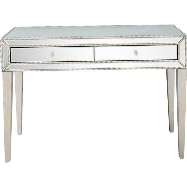 Homeroots 48" Silver Mirrored Glass Console Table   396815