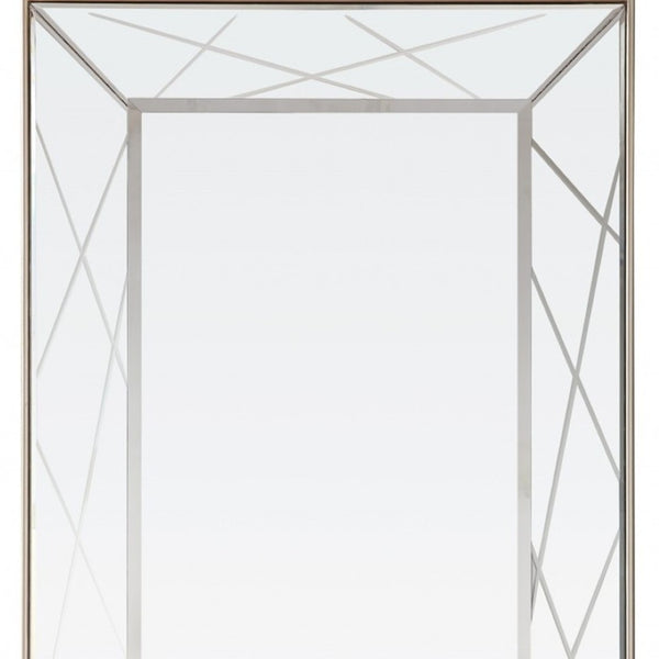 HomeRoots 48" Champagne & Silver Mirrored Console Table with Two Drawers - Modern Glam for Any Space 396817