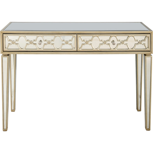 Homeroots Champagne Glass Mirror Console Table   396820
