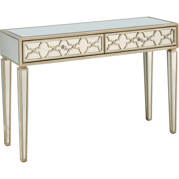 Homeroots Champagne Glass Mirror Console Table   396820