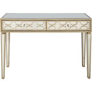 Homeroots Champagne Glass Mirror And Console Table   396821