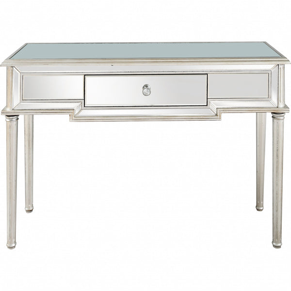 Homeroots Silver Leaf Antiqued Console Table   396822
