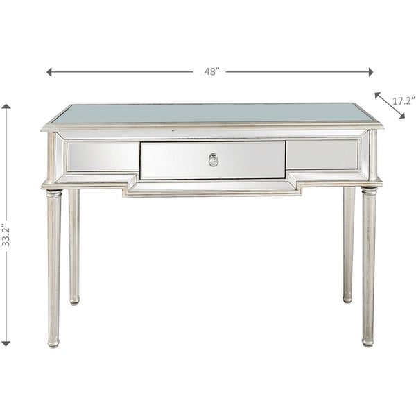 Homeroots Silver Leaf Antiqued Console Table   396822