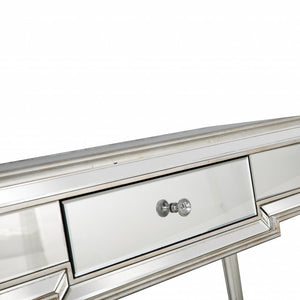 Homeroots Silver Leaf Antiqued Console Table   396822