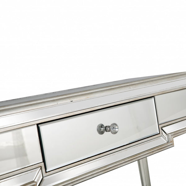 Homeroots Silver Leaf Antiqued Console Table   396822