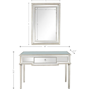 Homeroots Silver Leaf Antiqued Mirror And Console Table   396823