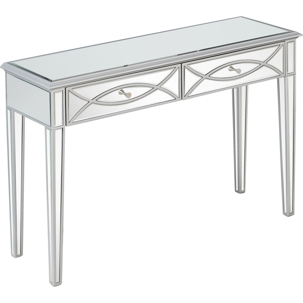 Homeroots Silver Glass Mirror Console Table   396824
