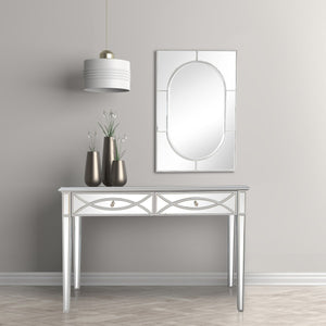 Homeroots 48" Silver Mirrored Glass Console Table And Drawers   396825