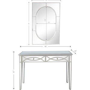 Homeroots 48" Silver Mirrored Glass Console Table And Drawers   396825