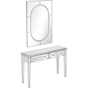 Homeroots 48" Silver Mirrored Glass Console Table And Drawers   396825