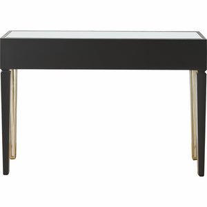 Homeroots Champagne Finish Console Mirror Table   396826