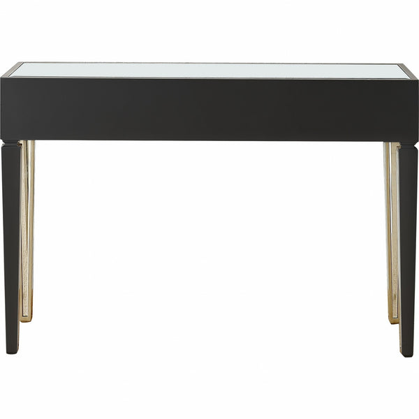 Homeroots Champagne Finish Console Mirror Table   396826