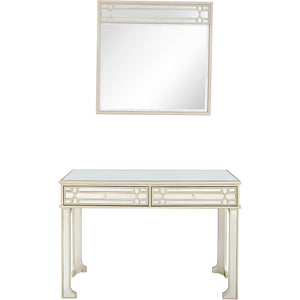 Homeroots 48" Champagne Mirrored Glass Console Table And Drawers   396829