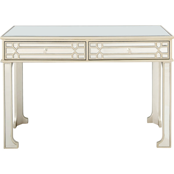 Homeroots 48" Champagne Mirrored Glass Console Table And Drawers   396829