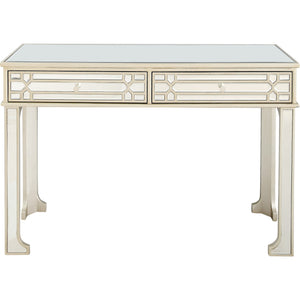 Homeroots 48" Champagne Mirrored Glass Console Table And Drawers   396829