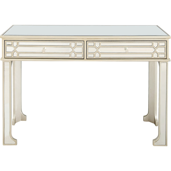 Homeroots 48" Champagne Mirrored Glass Console Table And Drawers   396829