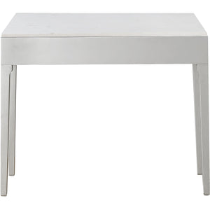Homeroots 40" Silver Mirrored Glass Console Table   396830