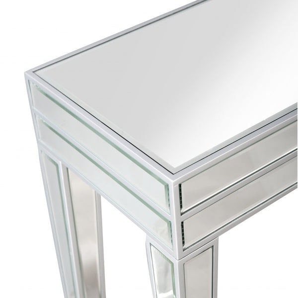 Homeroots Clear Glass Mirror Console Table   396832