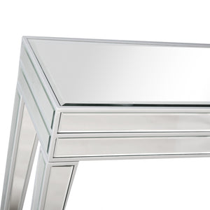Homeroots Clear Glass Mirror Console Table   396832
