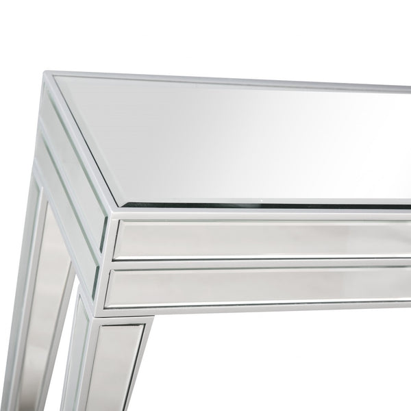Homeroots Clear Glass Mirror Console Table   396832