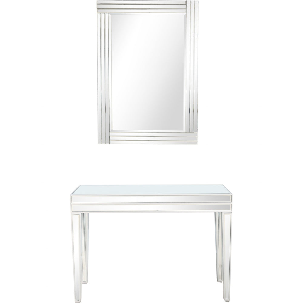 Homeroots Modern Mirrored Console Table And Mirror Set   396833