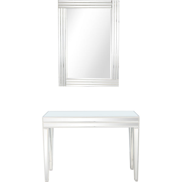 Homeroots Modern Mirrored Console Table And Mirror Set   396833