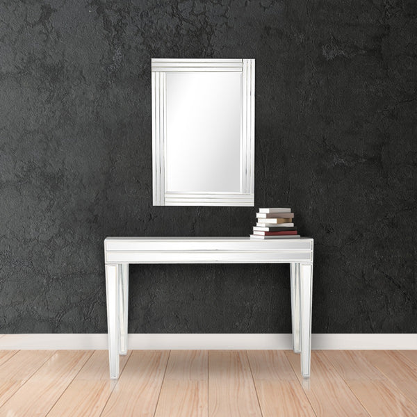 Homeroots Modern Mirrored Console Table And Mirror Set   396833