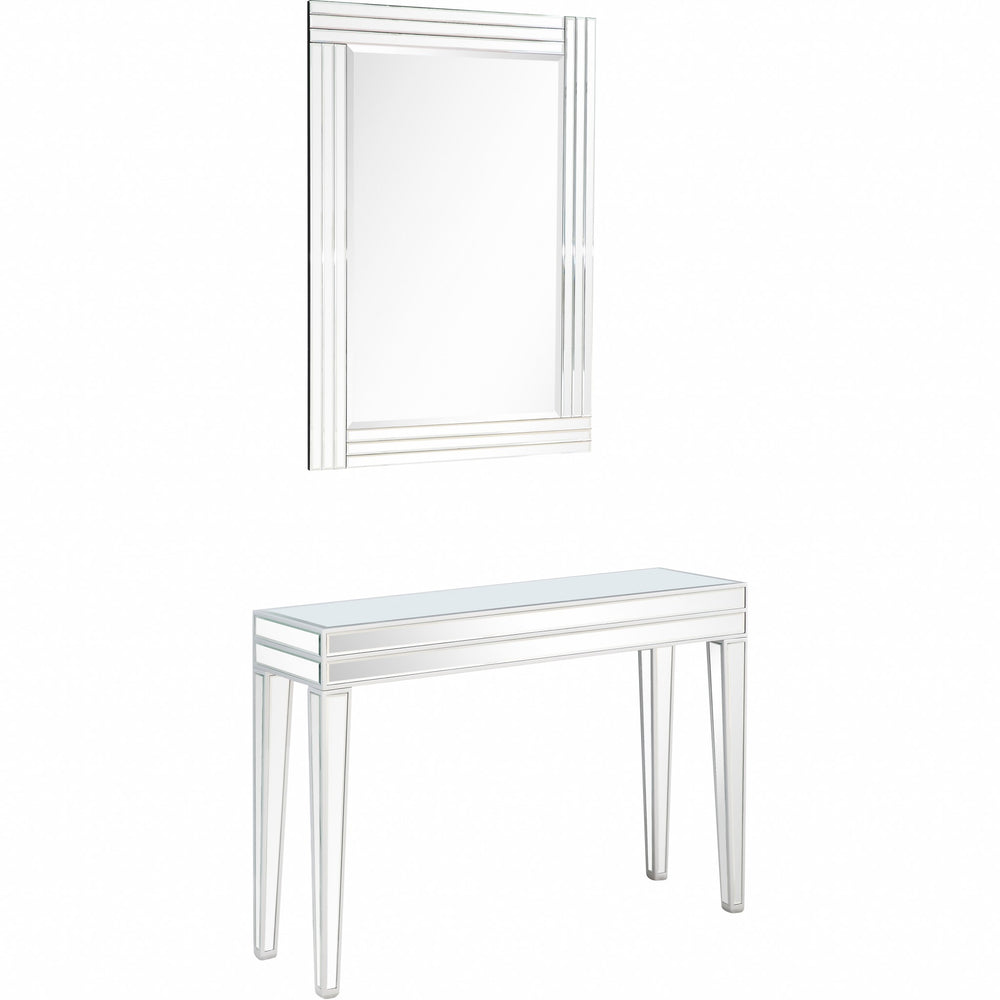 Homeroots Modern Mirrored Console Table And Mirror Set   396833