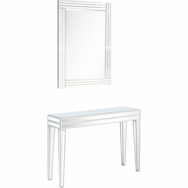 Homeroots Modern Mirrored Console Table And Mirror Set   396833